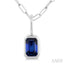 Emerald Shape Bezel Set Paperclip Gemstone Fashion Pendant