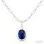 Oval Shape Bezel Set Paperclip Gemstone Fashion Pendant