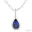 Pear Shape Bezel Set Paperclip Gemstone Fashion Pendant