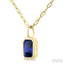 Emerald Shape Bezel Set Paperclip Gemstone Fashion Pendant