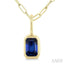 Emerald Shape Bezel Set Paperclip Gemstone Fashion Pendant