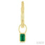 Emerald Shape Bezel Set Gemstone Huggie Fashion Earrings