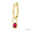 Oval Shape Bezel Set Gemstone Huggie Fashion Earrings