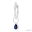 Pear Shape Bezel Set Gemstone Huggie Fashion Earrings