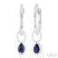 Pear Shape Bezel Set Gemstone Huggie Fashion Earrings