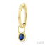 Oval Shape Bezel Set Gemstone Huggie Fashion Earrings