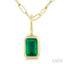 Emerald Shape Bezel Set Paperclip Gemstone Fashion Pendant