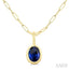 Oval Shape Bezel Set Paperclip Gemstone Fashion Pendant