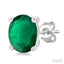 Oval Shape Gemstone Stud Earrings