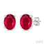 Oval Shape Gemstone Stud Earrings