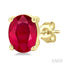 Oval Shape Gemstone Stud Earrings
