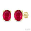 Oval Shape Gemstone Stud Earrings