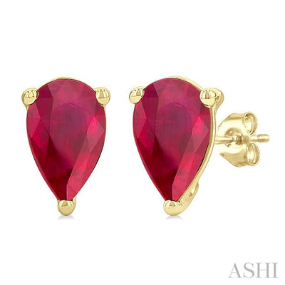 Pear Shape Gemstone Stud Earrings