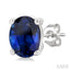 Oval Shape Gemstone Stud Earrings