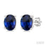 Oval Shape Gemstone Stud Earrings