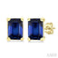 Emerald Shape Gemstone Stud Earrings