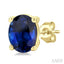 Oval Shape Gemstone Stud Earrings