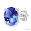 Oval Shape Gemstone Stud Earrings