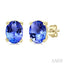 Oval Shape Gemstone Stud Earrings