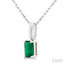 Emerald Shape Gemstone Solitaire Pendant