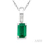 Emerald Shape Gemstone Solitaire Pendant