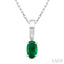 Oval Shape Gemstone Solitaire Pendant