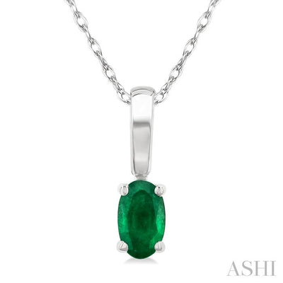 Oval Shape Gemstone Solitaire Pendant