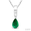 Pear Shape Gemstone Solitaire Pendant