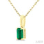 Emerald Shape Gemstone Solitaire Pendant