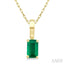 Emerald Shape Gemstone Solitaire Pendant