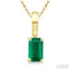 Emerald Shape Gemstone Solitaire Pendant