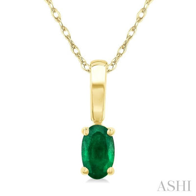 Oval Shape Gemstone Solitaire Pendant