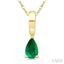 Pear Shape Gemstone Solitaire Pendant