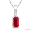 Emerald Shape Gemstone Solitaire Pendant