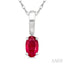 Oval Shape Gemstone Solitaire Pendant