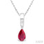 Pear Shape Gemstone Solitaire Pendant