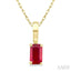 Emerald Shape Gemstone Solitaire Pendant