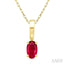 Oval Shape Gemstone Solitaire Pendant