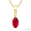 Oval Shape Gemstone Solitaire Pendant