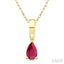 Pear Shape Gemstone Solitaire Pendant