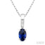 Oval Shape Gemstone Solitaire Pendant