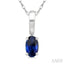 Oval Shape Gemstone Solitaire Pendant