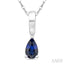 Pear Shape Gemstone Solitaire Pendant