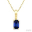 Emerald Shape Gemstone Solitaire Pendant