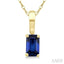 Emerald Shape Gemstone Solitaire Pendant