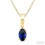 Oval Shape Gemstone Solitaire Pendant
