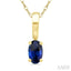 Oval Shape Gemstone Solitaire Pendant