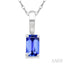 Emerald Shape Gemstone Solitaire Pendant