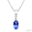 Oval Shape Gemstone Solitaire Pendant