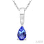Pear Shape Gemstone Solitaire Pendant